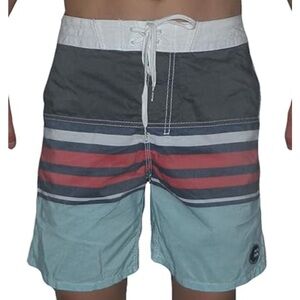 NWT! Billabong Spinner Multi-colored Striped Board Shorts Swim Trunks. Size 32.